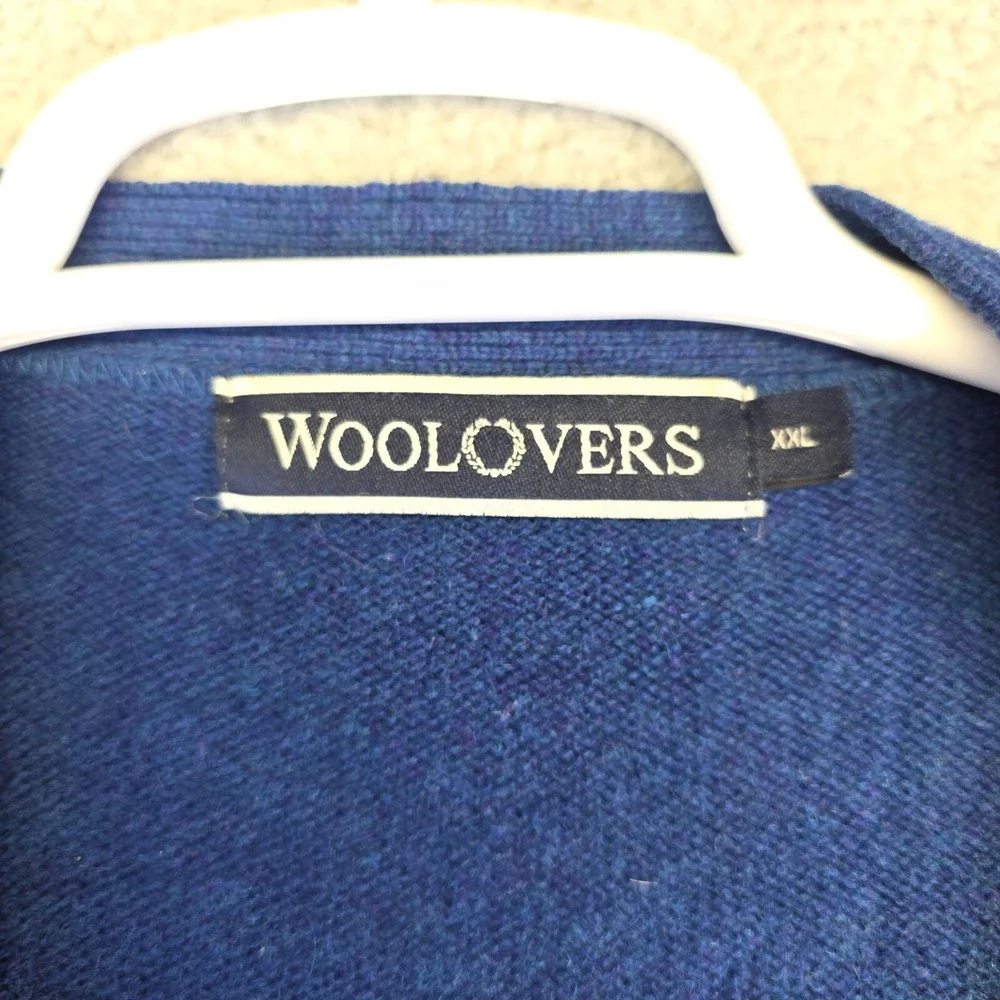Woolovers Sweater Vest‎ Mens 2XL Blue Sleeveless Button Up Knit Preppy Academia